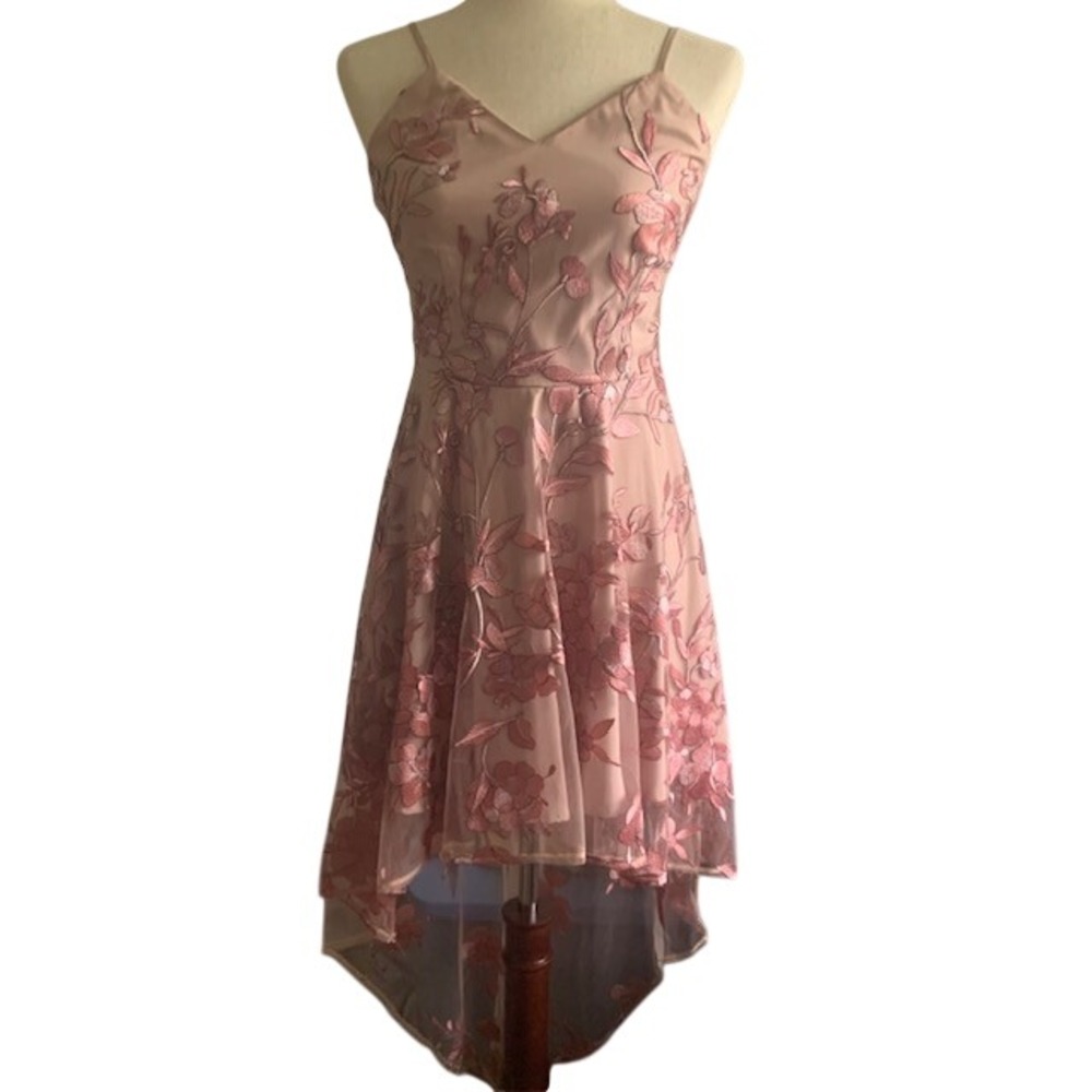 Butterfly Mesh Asymmetrical Midi Dress S Fairycore V-Neck Indie Boho Ethereal